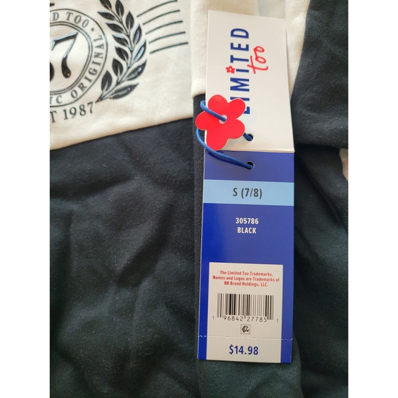 Girls Limited Too Sweatshirt Size S 7/8 Black & White Pullover 1/4 ZIP Paris NWT - Picture 4 of 4